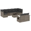 Image de vidaXL Ensemble de salon de jardin 10 pièces avec coussins Gris Poly Rattan