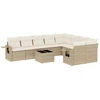 Image de vidaXL Ensemble de salon de jardin 10 pièces avec coussins Beige Poly Rattan
