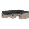 Image de vidaXL Ensemble de 10 canapés de jardin avec coussins gris clair Poly rotin