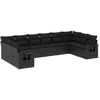 Image de vidaXL Ensemble de 10 canapés de jardin avec coussins noir poly rotin