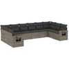 Image de vidaXL Ensemble de salon de jardin 10 pièces avec coussins Gris Poly Rattan