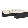 Image de vidaXL Ensemble de 10 canapés de jardin avec coussins noir poly rotin