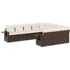 Image de vidaXL Ensemble de salon de jardin 10 pièces avec coussins Marron Poly Rattan