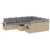 Image de vidaXL Ensemble de salon de jardin 11 pièces avec coussins Beige Poly Rattan