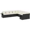 Image de vidaXL Ensemble de 10 canapés de jardin avec coussins noir poly rotin