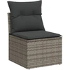 Image de vidaXL Ensemble de salon de jardin 11 pièces avec coussins Gris Poly rotin