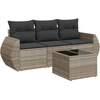 Image de vidaXL Ensemble de salon de jardin 4 pièces avec coussins gris clair Poly rotin