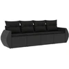 Image de vidaXL Ensemble de salon de jardin 4 pièces avec coussins noir poly rotin