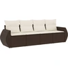 Image de vidaXL Ensemble de salon de jardin 4 pièces avec coussins Marron Poly Rattan