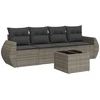 Image de salon de jardin 5 pièces avec coussins Gris Poly Rattan