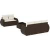 Image de vidaXL Ensemble de salon de jardin 6 pièces avec coussins Marron Poly Rattan