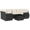 Image de vidaXL Ensemble de salon de jardin 7 pièces avec coussins noir poly rotin