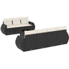 Image de vidaXL Ensemble de jardin canapé 8 pièces avec coussins noir poly rotin