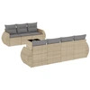 Image de vidaXL Ensemble de jardin canapé 8 pièces avec coussins Beige Poly Rattan