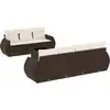 Image de vidaXL Ensemble de jardin canapé 8 pièces avec coussins Marron Poly rotin