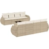 Image de vidaXL Ensemble de salon de jardin 9 pièces avec coussins beige Poly rotin
