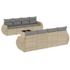 Image de vidaXL Ensemble de salon de jardin 9 pièces avec coussins beige Poly rotin