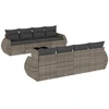 Image de vidaXL Ensemble de salon de jardin 9 pièces avec coussins Gris Poly rotin