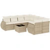 Image de vidaXL Ensemble de salon de jardin 9 pièces avec coussins beige Poly rotin