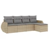 Image de vidaXL Ensemble de salon de jardin 5 pièces avec coussins Beige Poly Rattan