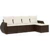 Image de vidaXL Ensemble de salon de jardin 5 pièces avec coussins Marron Poly Rattan