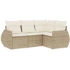 Image de vidaXL Ensemble de salon de jardin 4 pièces avec coussins Beige Poly Rattan