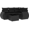 Image de vidaXL Ensemble de salon de jardin 5 pièces avec coussins noir poly rotin