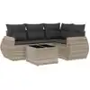 Image de vidaXL Ensemble de salon de jardin 5 pièces avec coussins gris clair Poly rotin