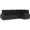 Image de vidaXL Ensemble de salon de jardin 5 pièces avec coussins noir poly rotin