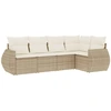 Image de vidaXL Ensemble de salon de jardin 5 pièces avec coussins Beige Poly Rattan