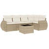 Image de vidaXL Ensemble de salon de jardin 6 pièces avec coussins Beige Poly Rattan