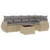 Image de vidaXL Ensemble de salon de jardin 6 pièces avec coussins Beige Poly Rattan