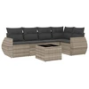 Image de vidaXL Ensemble de salon de jardin 6 pièces avec coussins gris clair Poly rotin