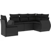 Image de vidaXL Ensemble de salon de jardin 5 pièces avec coussins noir poly rotin
