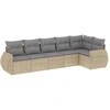 Image de vidaXL Ensemble de salon de jardin 6 pièces avec coussins Beige Poly Rattan
