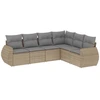 Image de vidaXL Ensemble de salon de jardin 6 pièces avec coussins Beige Poly Rattan