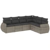 Image de vidaXL Ensemble de salon de jardin 6 pièces avec coussins Gris Poly rotin