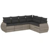 Image de vidaXL Ensemble de salon de jardin 6 pièces avec coussins gris clair Poly rotin