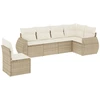 Image de vidaXL Ensemble de salon de jardin 6 pièces avec coussins Beige Poly Rattan