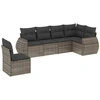 Image de vidaXL Ensemble de salon de jardin 6 pièces avec coussins Gris Poly rotin