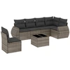 Image de vidaXL Ensemble de salon de jardin 7 pièces avec coussins Gris Poly rotin