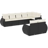 Image de vidaXL Ensemble de jardin canapé 8 pièces avec coussins noir poly rotin