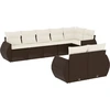 Image de vidaXL Ensemble de jardin canapé 8 pièces avec coussins Marron Poly rotin