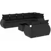 Image de vidaXL Ensemble de salon de jardin 9 pièces avec coussins noir poly rotin