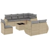 Image de vidaXL Ensemble de salon de jardin 9 pièces avec coussins beige Poly rotin