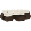 Image de vidaXL Ensemble de salon de jardin 7 pièces avec coussins Marron Poly rotin