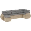 Image de vidaXL Ensemble de salon de jardin 7 pièces avec coussins Beige Poly Rattan