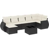 Image de vidaXL Ensemble de jardin canapé 8 pièces avec coussins noir poly rotin