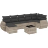 Image de vidaXL Ensemble de jardin canapé 8 pièces avec coussins gris clair Poly rotin