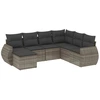 Image de vidaXL Ensemble de salon de jardin 7 pièces avec coussins Gris Poly rotin